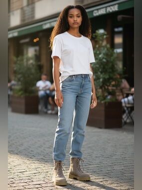 Vince Camuto Taupe Combat Moto Boots